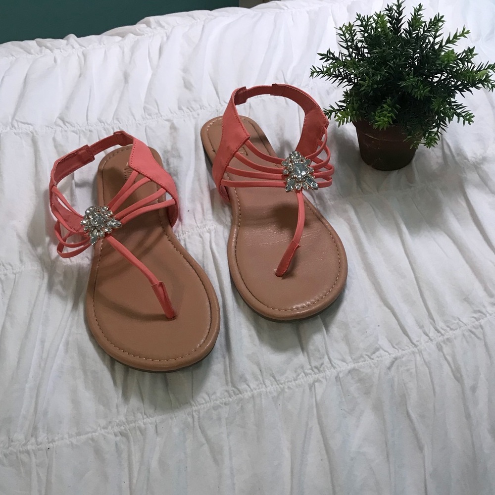 Peach leather sandals-worn once